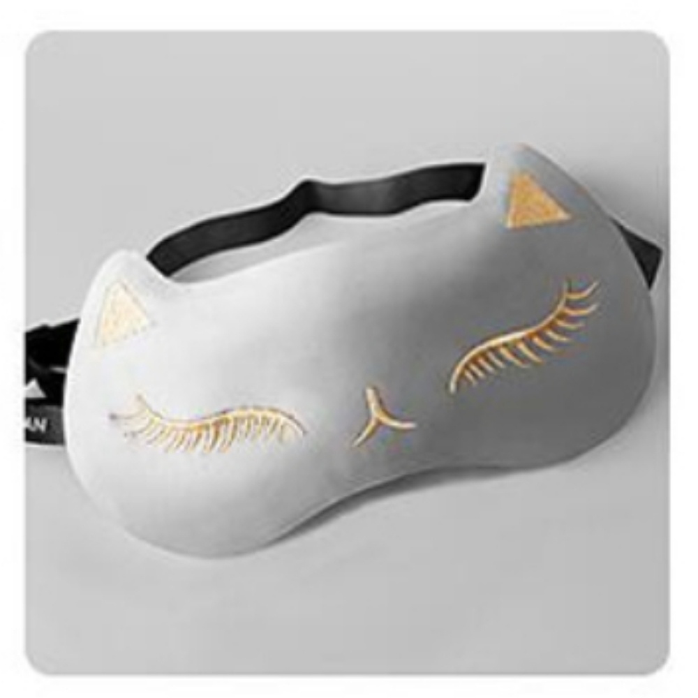 Gray Silk Cat Sleeping Mask